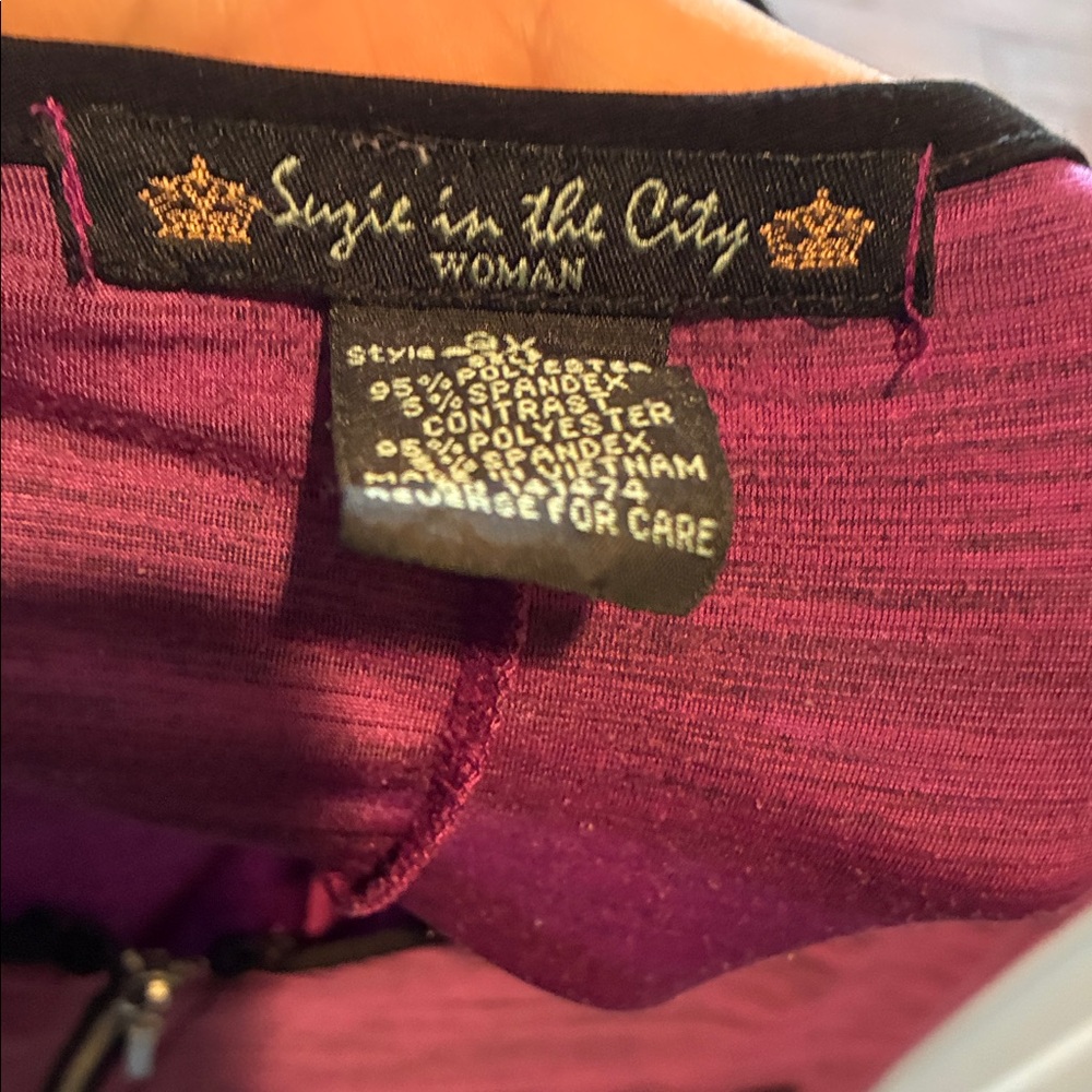Suzie In The City Purple Blouse with Black Accents - Picture 10 of 10